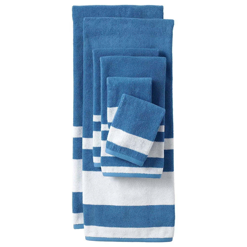 Lands' End Supima Cotton Stripe Bath Towel - Image 2
