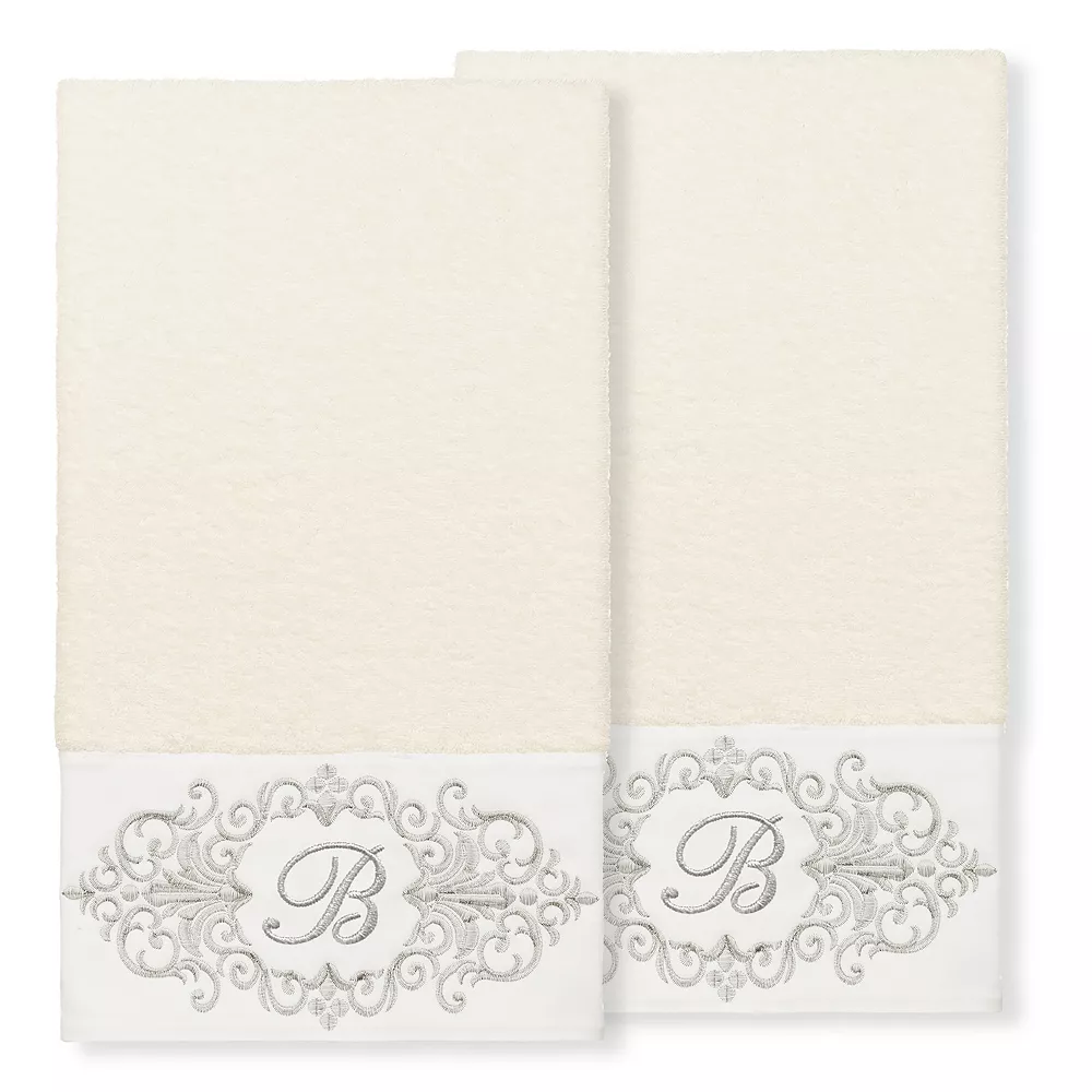 Linum Home Textiles Turkish Cotton Monica 2-piece Embellished Bath Towel Set