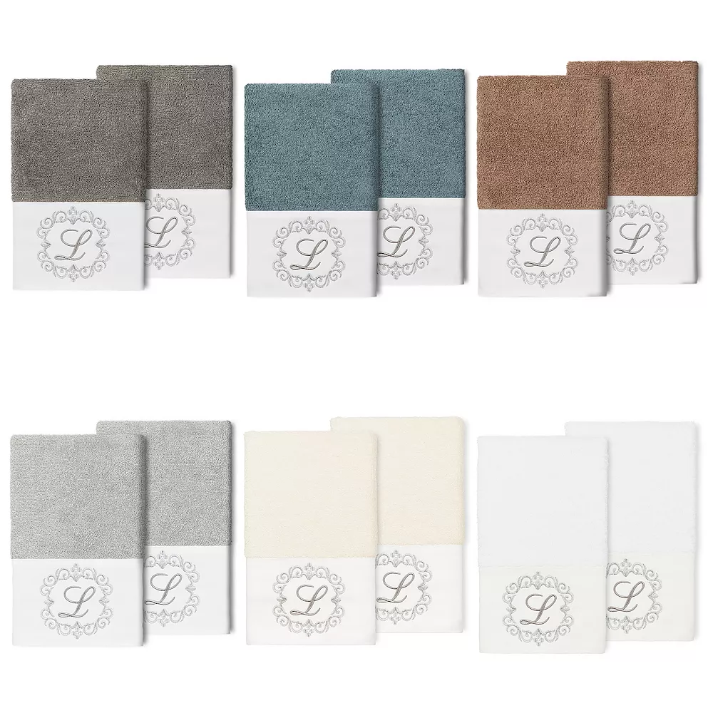 Linum Home Textiles Turkish Cotton Monica 2-piece Embellished Hand Towel Set - Image 3