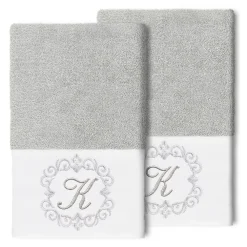 Linum Home Textiles Turkish Cotton Monica 2-piece Embellished Hand Towel Set