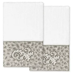 Linum Home Textiles Turkish Cotton April 2-piece Embellished Hand Towel Set