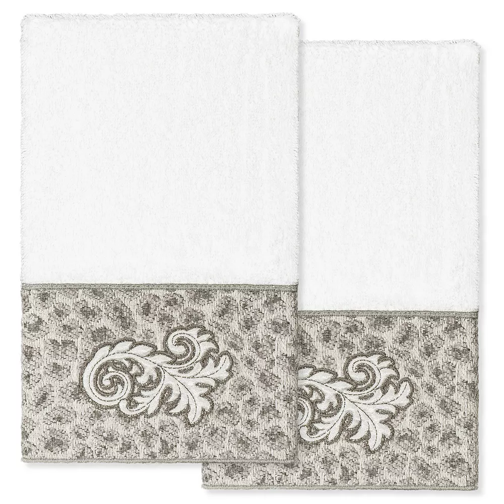 Linum Home Textiles Turkish Cotton April 2-piece Embellished Hand Towel Set