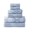 Modern Threads 6-Piece Yarn Dyed Jacquard/Solid Bath Towel Set