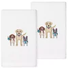 Linum Home Textiles Turkish Cotton Dogs Embroidered 2-pack Hand Towel Set