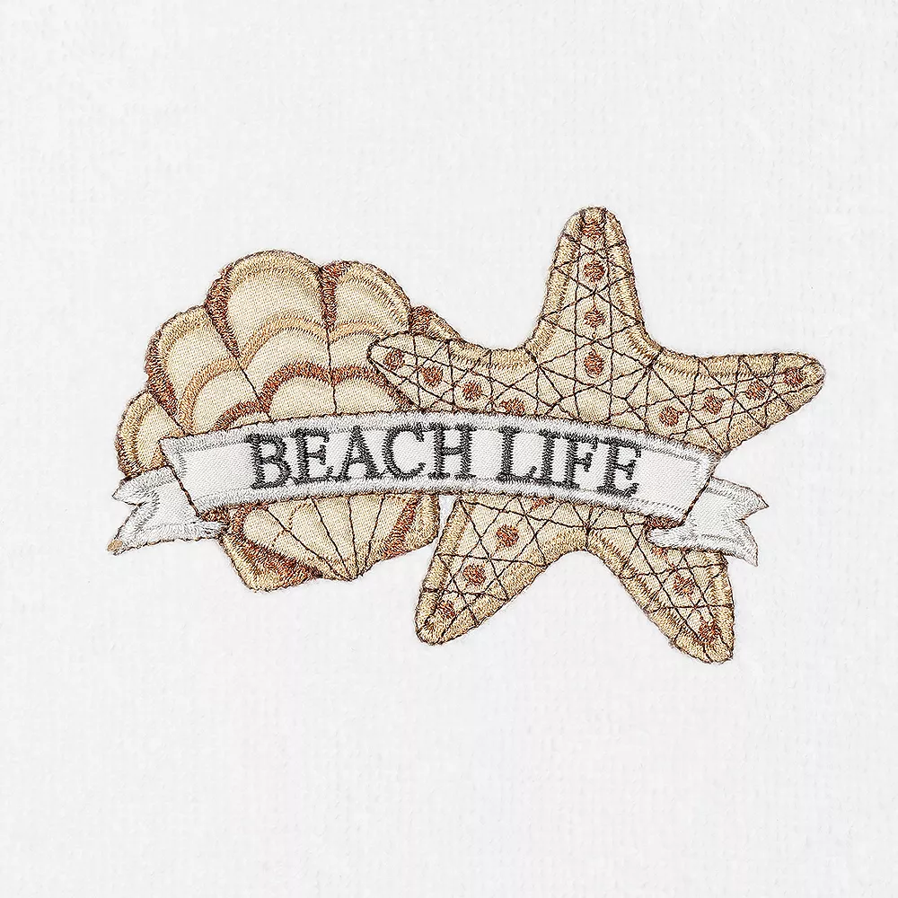 Linum Home Textiles Turkish Cotton Beach Life Embroidered 2-pack Hand Towel Set - Image 2