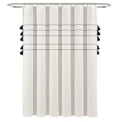 Lush Décor Lush Decor Farmhouse Boho Stripe Woven Cotton Shower Curtain