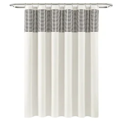 Lush Décor Lush Decor Stitched Woven Stripe Yarn Dyed Cotton Shower Curtain