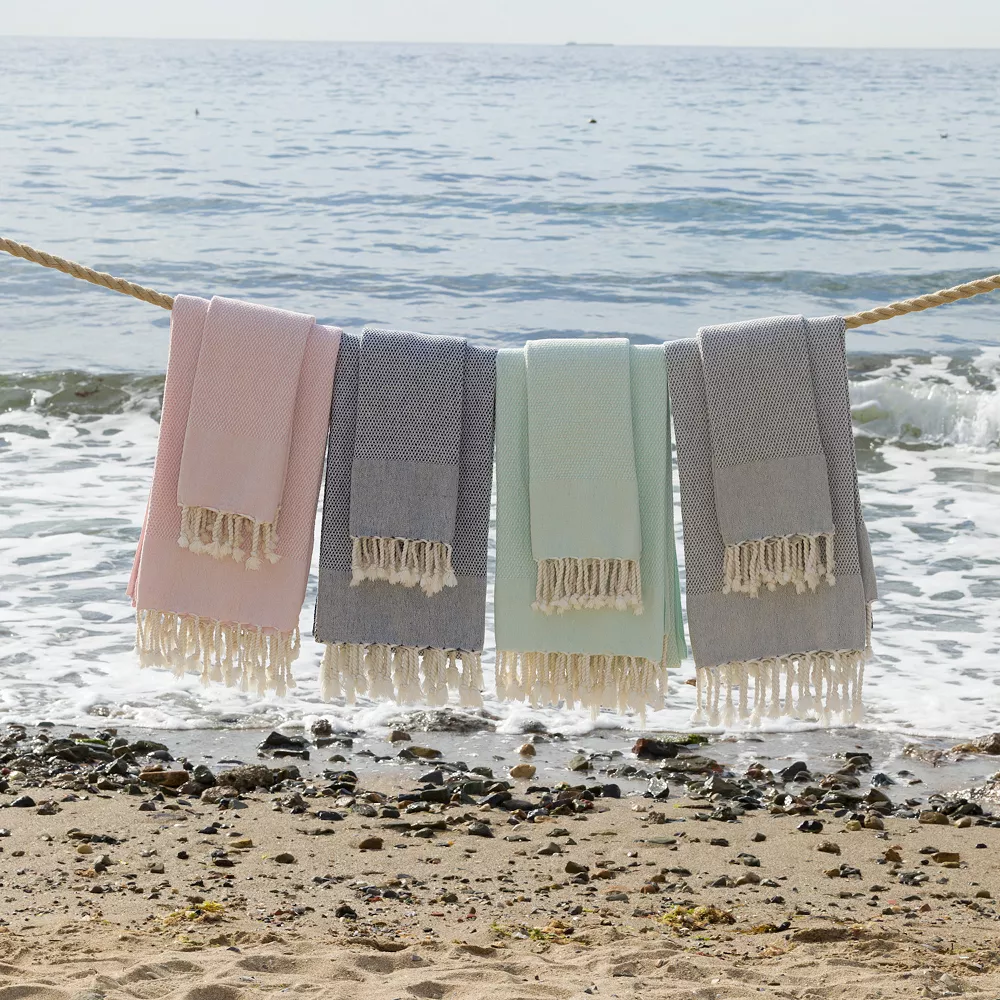 Linum Home Textiles Turkish Cotton Fun In Paradise Pestemal Beach And Hand Towel Set - Image 2