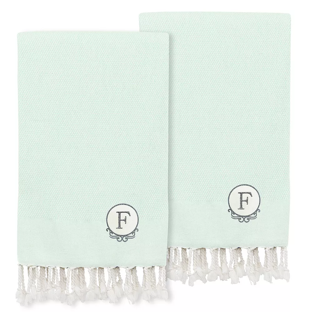 Linum Home Textiles Turkish Cotton Personalized Fun In Paradise Pestemal 2-pack Hand Towel Set