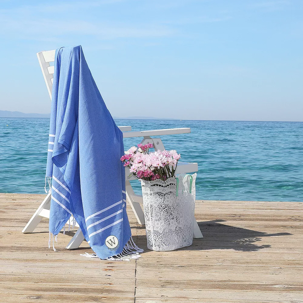Linum Home Textiles Turkish Cotton Personalized Alara Pestemal Beach And Hand Towel Set - Image 2