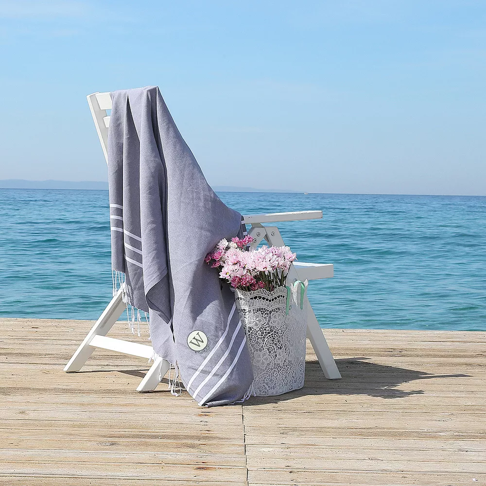 Linum Home Textiles Turkish Cotton Personalized Alara Pestemal Beach And Hand Towel Set - Image 4