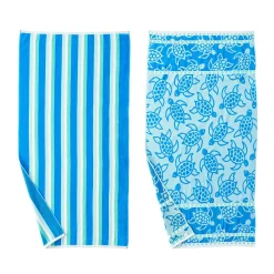 Great Bay Home Cotton Velour Printed Beach Towels 2-pack Set