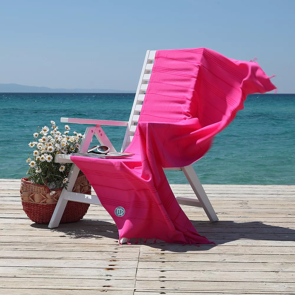 Linum Home Textiles Turkish Cotton Summer Fun Horoscope Virgo Pestemal Beach Towel - Image 2