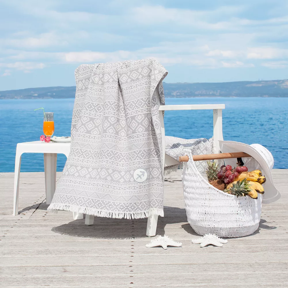 Linum Home Textiles Turkish Cotton Sea Breeze Horoscope Sagittarius Pestemal Beach Towel - Image 3