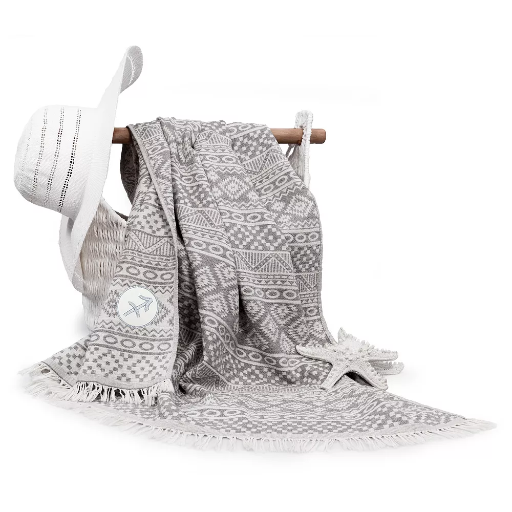 Linum Home Textiles Turkish Cotton Sea Breeze Horoscope Sagittarius Pestemal Beach Towel - Image 4