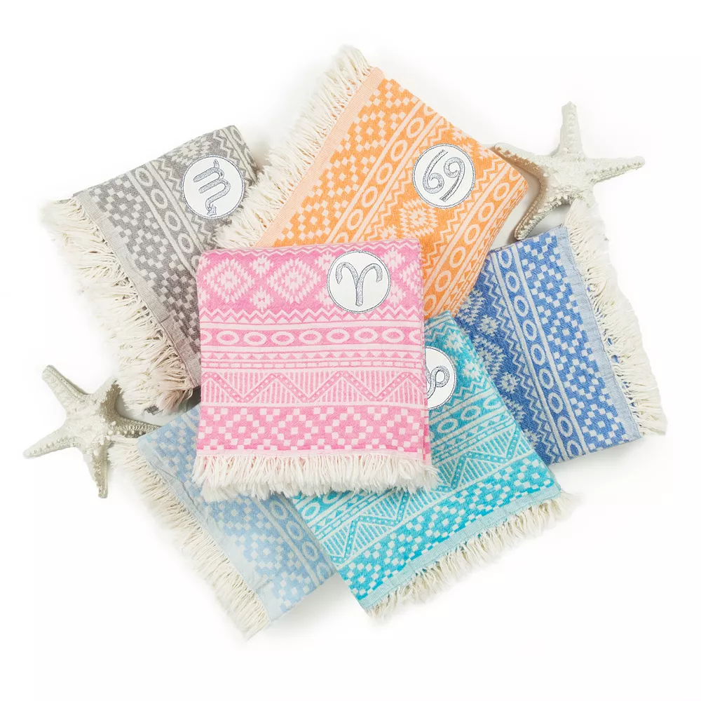 Linum Home Textiles Turkish Cotton Sea Breeze Horoscope Sagittarius Pestemal Beach Towel - Image 5