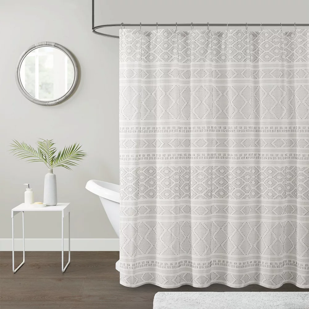 Urban Habitat Bailey Cotton Clip Jacquard Shower Curtain - Image 2