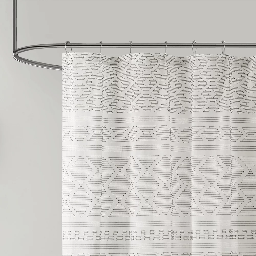 Urban Habitat Bailey Cotton Clip Jacquard Shower Curtain - Image 3