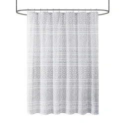 Urban Habitat Bailey Cotton Clip Jacquard Shower Curtain