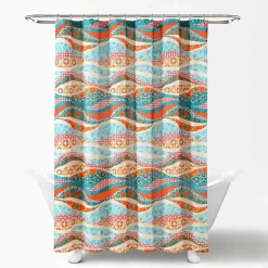 Lush Décor Lush Decor Hailey Watercolor Wave Shower Curtain