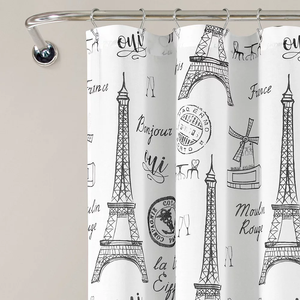 Lush Décor Lush Decor Paris Bonjour Shower Curtain - Image 3