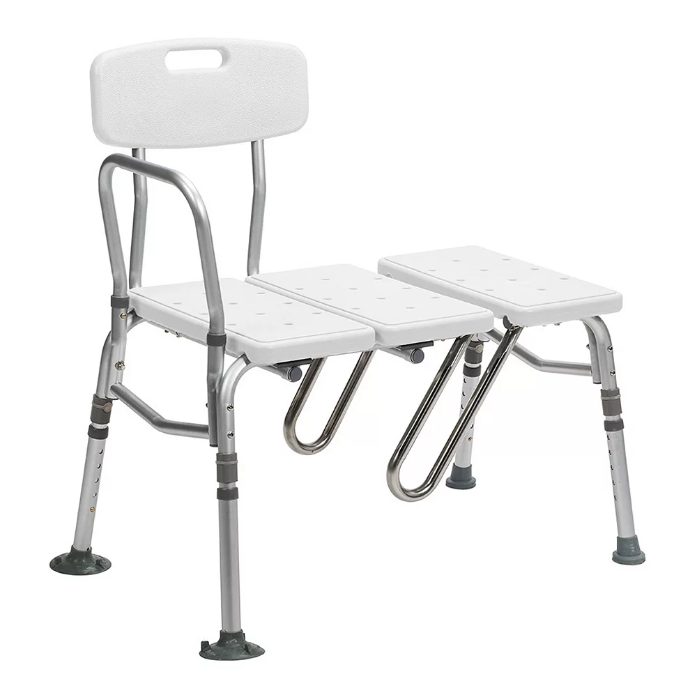 Drive Medical Splash Defense Senior Shower Transfer Bench With Curtain Guard