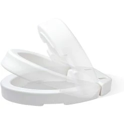 Carex Health Brands Hinged Elongated Toilet Seat Riser, Adds 3.5 Inches Of Height To Toilet, 300 Pound Weight Capacity, Raised Toilet Seat, White