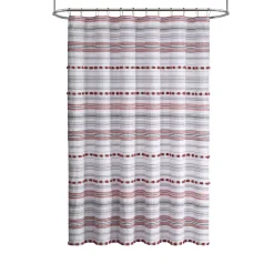 Jade + Oake Teagan Tufted Stripe Microfiber Shower Curtain