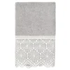 Linum Home Textiles Turkish Cotton Arian Cream Lace Embellished Hand Towel
