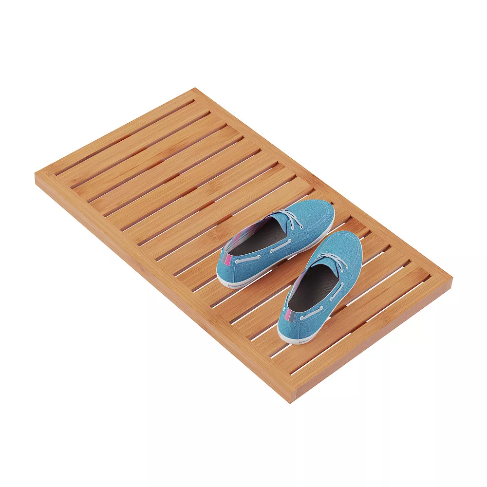 Hastings Home Bamboo Non-Slip Open Slatted Bathmat 3 Hastings Home Bamboo Non-Slip Open Slatted Bathmat - Image 3