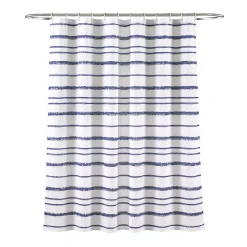Lush Décor Lush Decor Stripe Clip Jacquard Shower Curtain