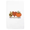 Linum Home Textiles Peace, Love, Pumpkin Embroidered Luxury Turkish Cotton Hand Towel