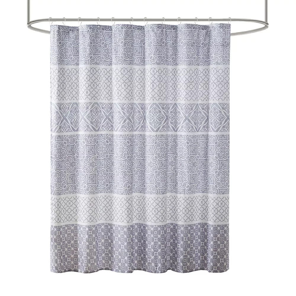 Madison Park Bree Seersucker Printed Shower Curtain