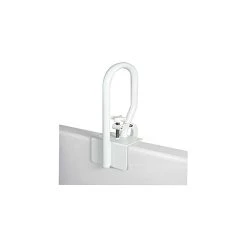 Carex White Bathtub Rail - Grab Bars For Bathroom, Bathtubs & Showers - Side Hand Grip Railing & Support - Shower Handle & Bath Tub Bar Clamps For Seniors & Elderly