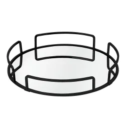 Home Details Modern Round Design Mirror Vanity Tray