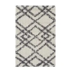 INK+IVY Ansel Geo Diamond Yarn Dyed Cotton Tufted Bath Rug