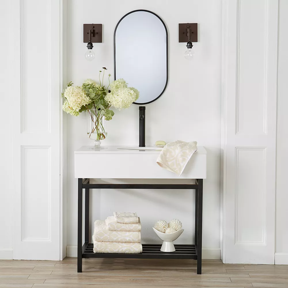 Great Bay Home Cassie Cotton Jacquard 4-pack Hand Towel Set - Image 2