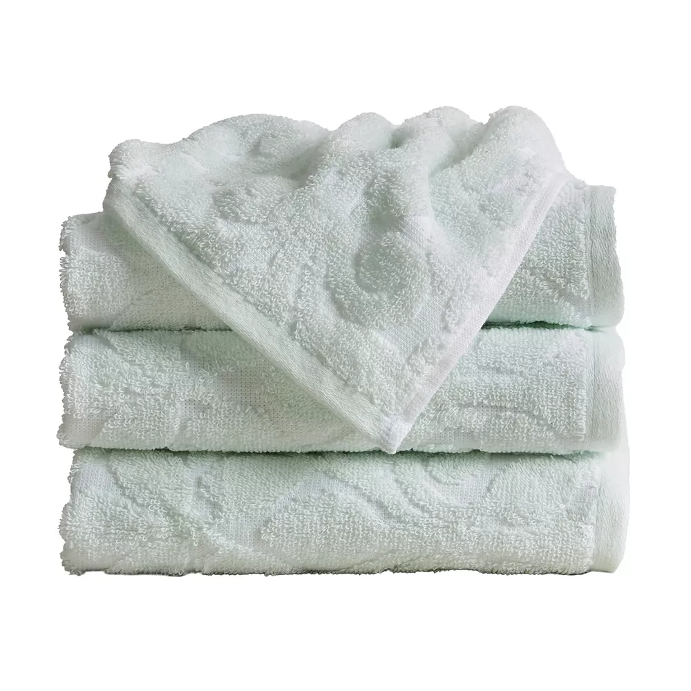 Great Bay Home Cassie Cotton Jacquard 4-pack Hand Towel Set