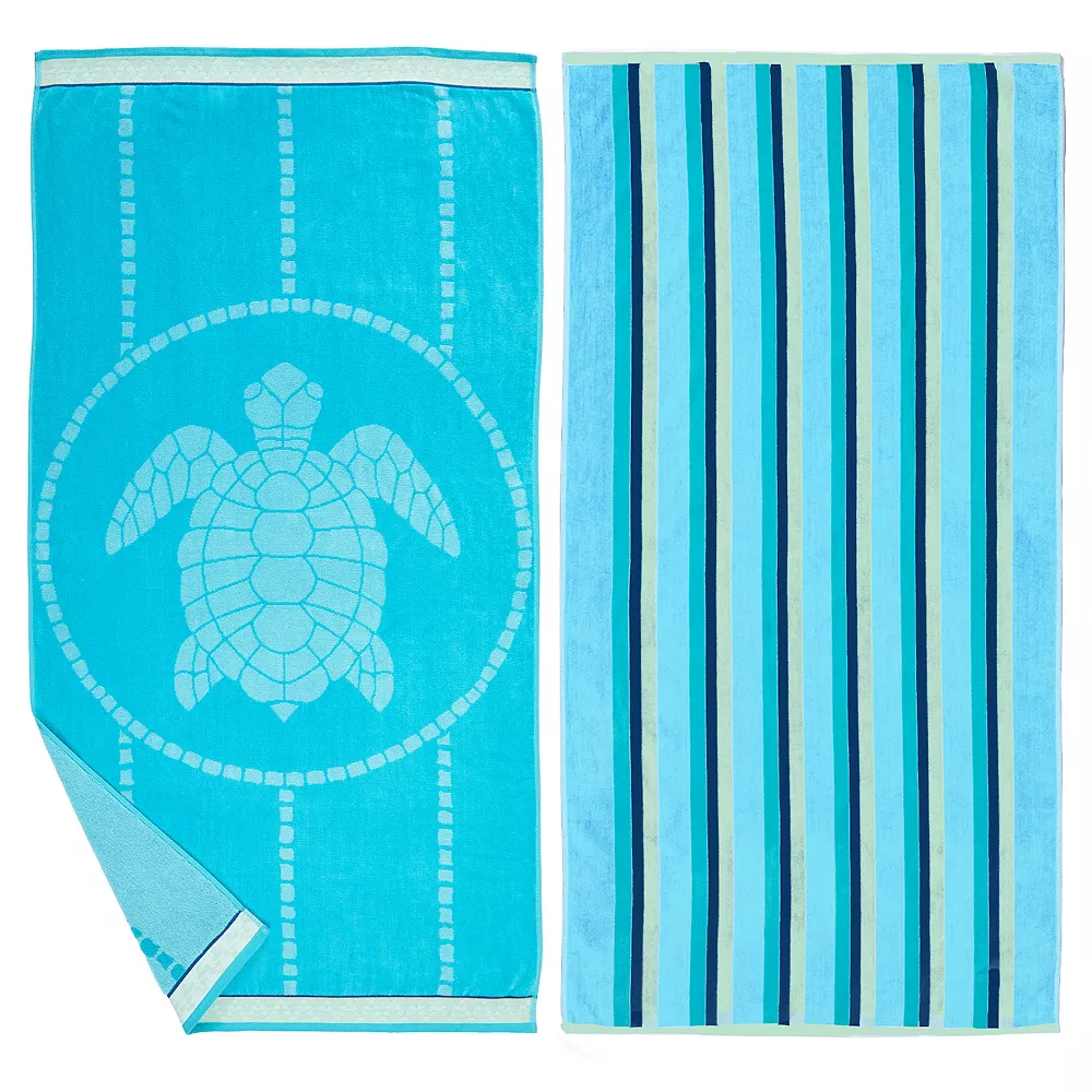 Great Bay Home Playa 2-Pack Patterned Beach Towel Set