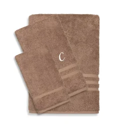 Linum Home Textiles Turkish Cotton Denzi 3-piece Personalized Towel Set