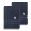 Linum Home Textiles Turkish Cotton Denzi 2-pack Personalized Bath Sheet Set