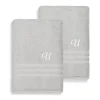 Linum Home Textiles Turkish Cotton Denzi 2-pack Personalized Bath Sheet Set