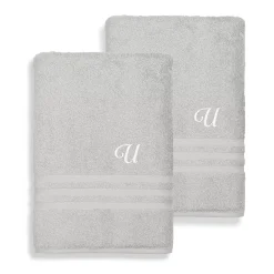 Linum Home Textiles Turkish Cotton Denzi 2-pack Personalized Bath Sheet Set