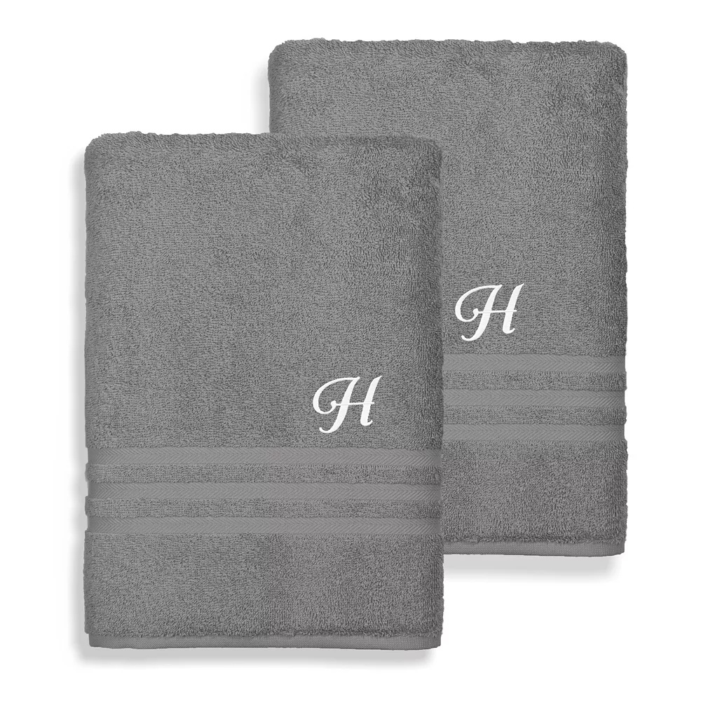 Linum Home Textiles Monogrammed 2-piece Denzi Bath Sheet Set