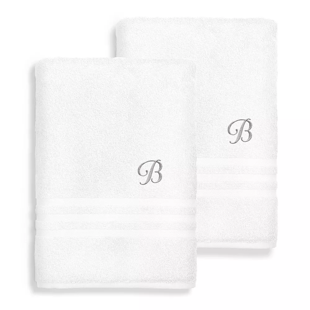 Linum Home Textiles Turkish Cotton Denzi 2-piece Personalized Bath Towel Set
