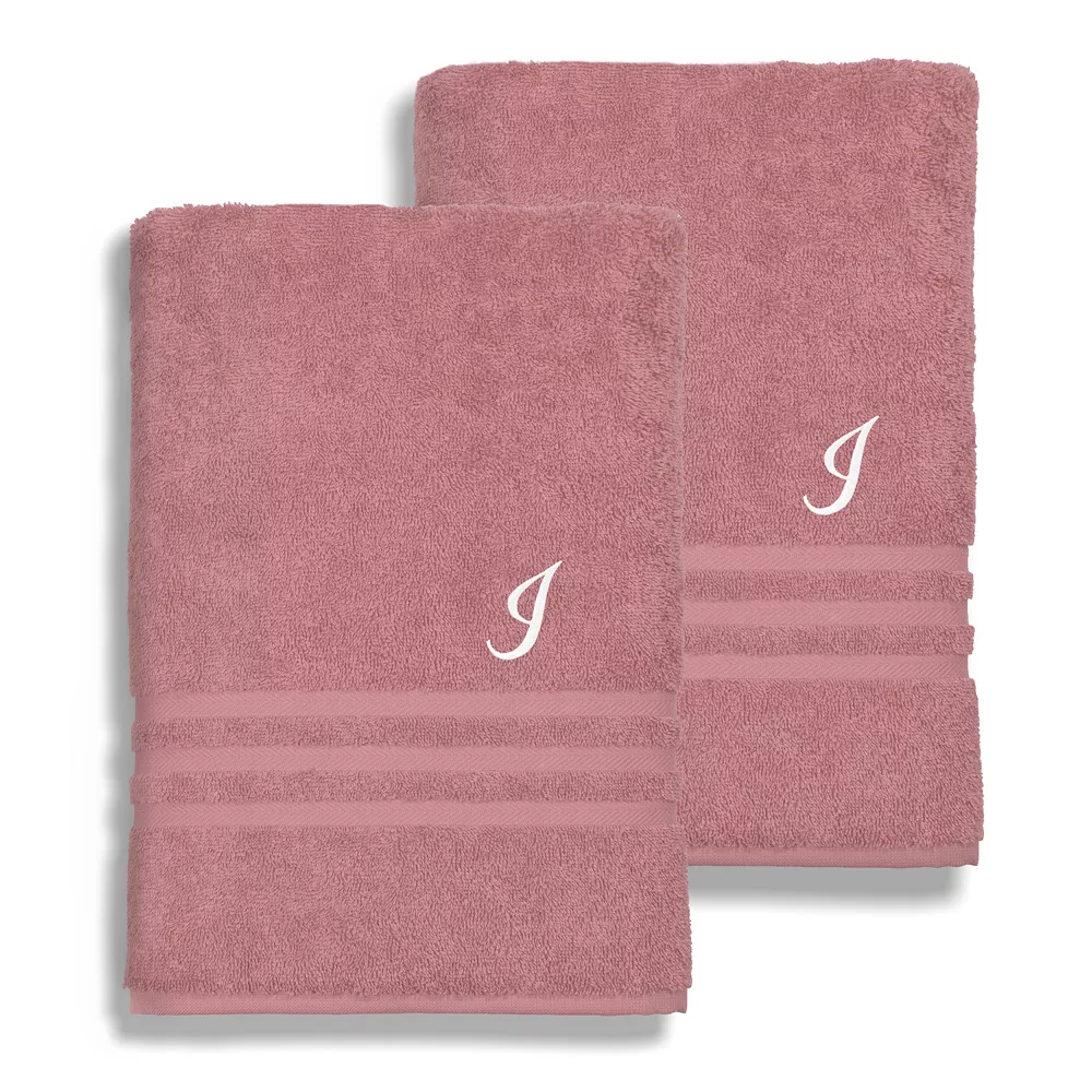 Linum Home Textiles Turkish Cotton Denzi 2-piece Personalized Bath Towel Set