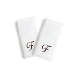 Linum Home Textiles Monogrammed Luxury Turkish Cotton Novelty Hand Towels 2-pack Set