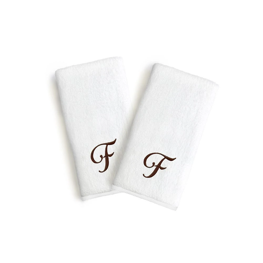 Linum Home Textiles Monogrammed Luxury Turkish Cotton Novelty Hand Towels 2-pack Set