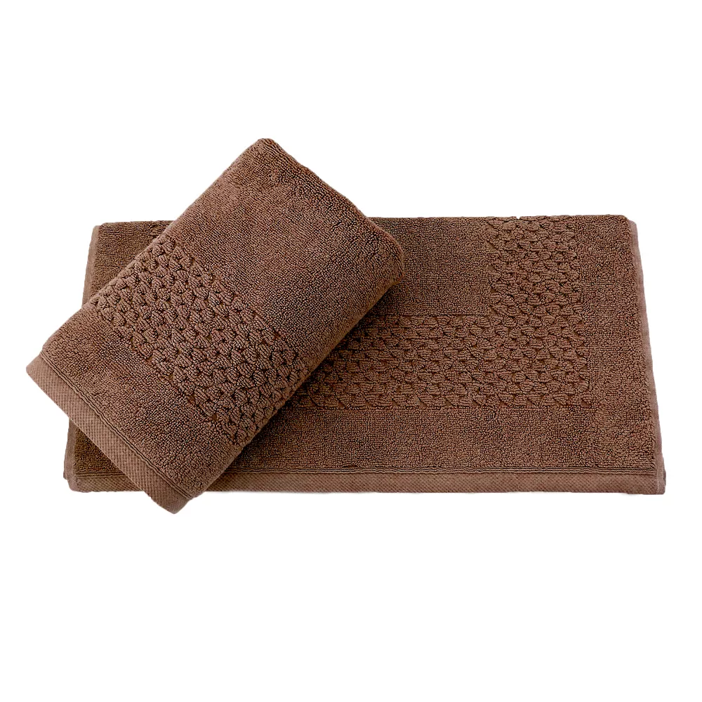 Classic Turkish Towels Genuine Cotton Soft Absorbent Meital Bath Mat 2 Piece Set - Image 2