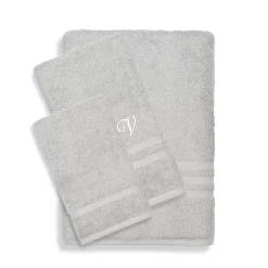 Linum Home Textiles Turkish Cotton Denzi 3-piece Personalized Towel Set